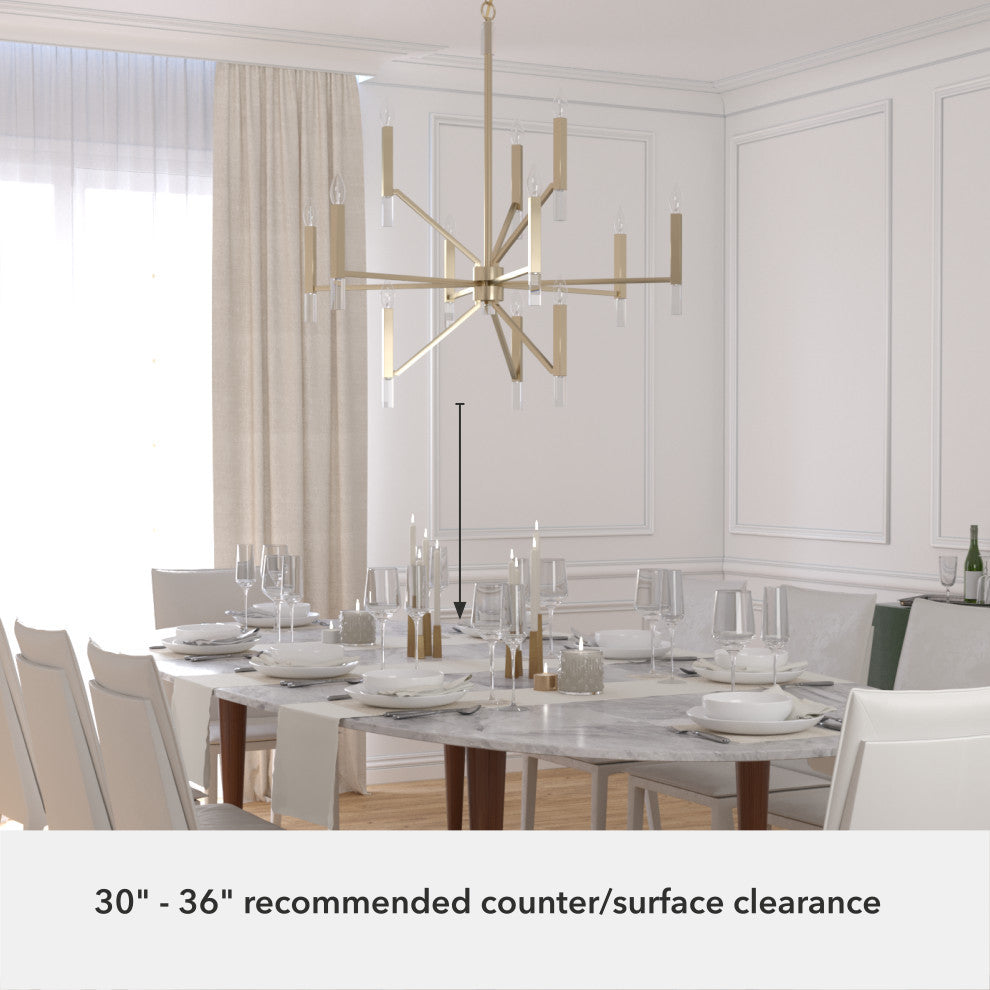 Hunter Sunjai Alturas Gold 12 Light 3-Tier Chandelier Light