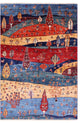3' 11" X 5' 10" Tribal Persian Gabbeh Hand Knotted Wool Rug Q12136