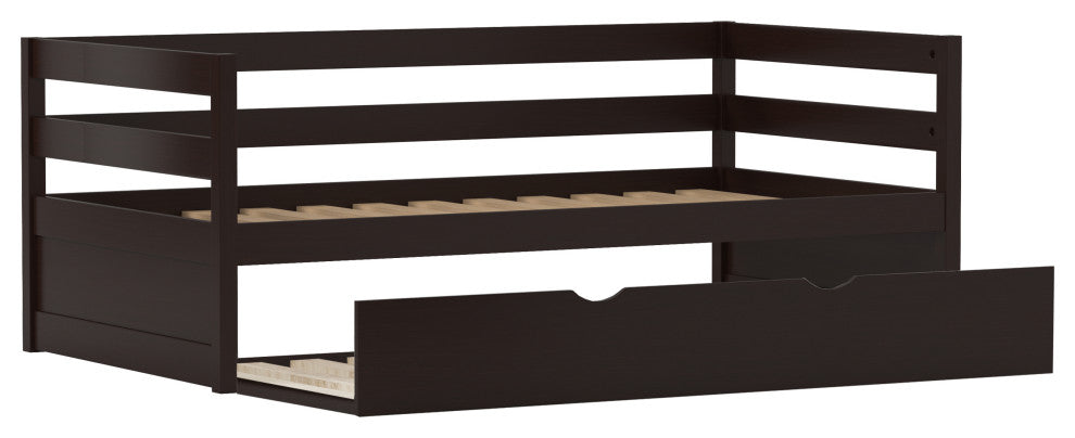 Hillsdale Kids and Teen Caspian Twin Daybed With Trundle, Chocolate