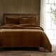 Stella Faux Silk Velvet Quilt, Copper Brown, Twin