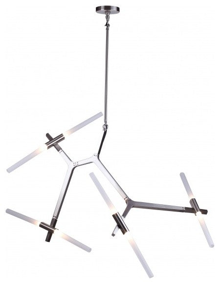 Glass Twist on Rod Light Fixture, Satin Nickel