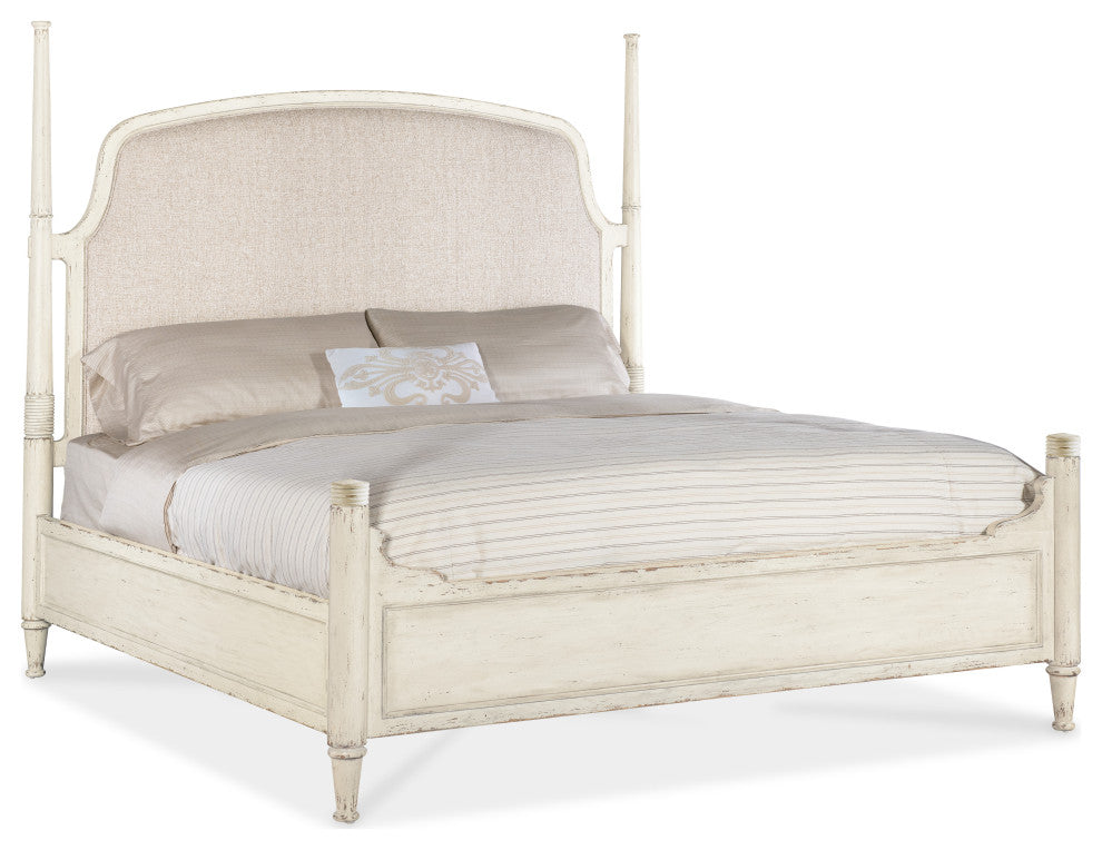 Americana California King Upholstered Poster Bed