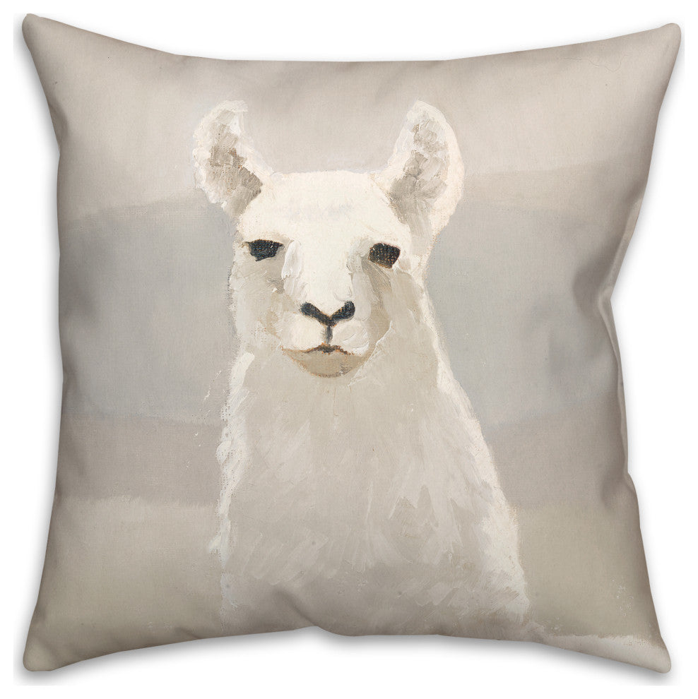 Painty Llama 18x18 Spun Poly Pillow
