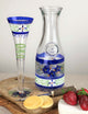 Blue Floral Hollow Flute Glasses, Set of 2