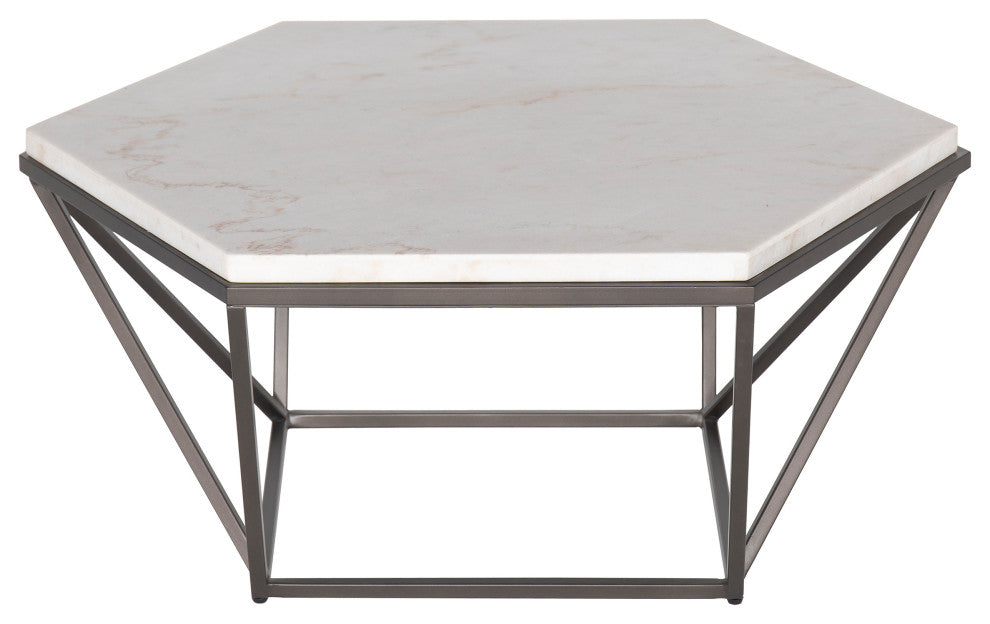Corvus White Marble Top Cocktail Table