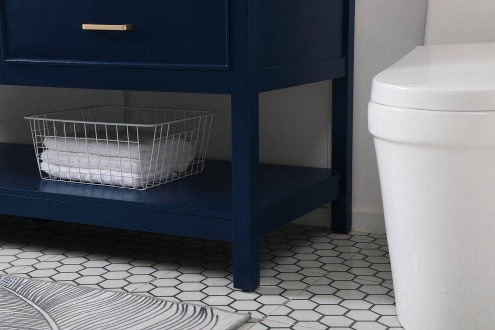 Sally 60" Double Bathroom Vanity, Blue