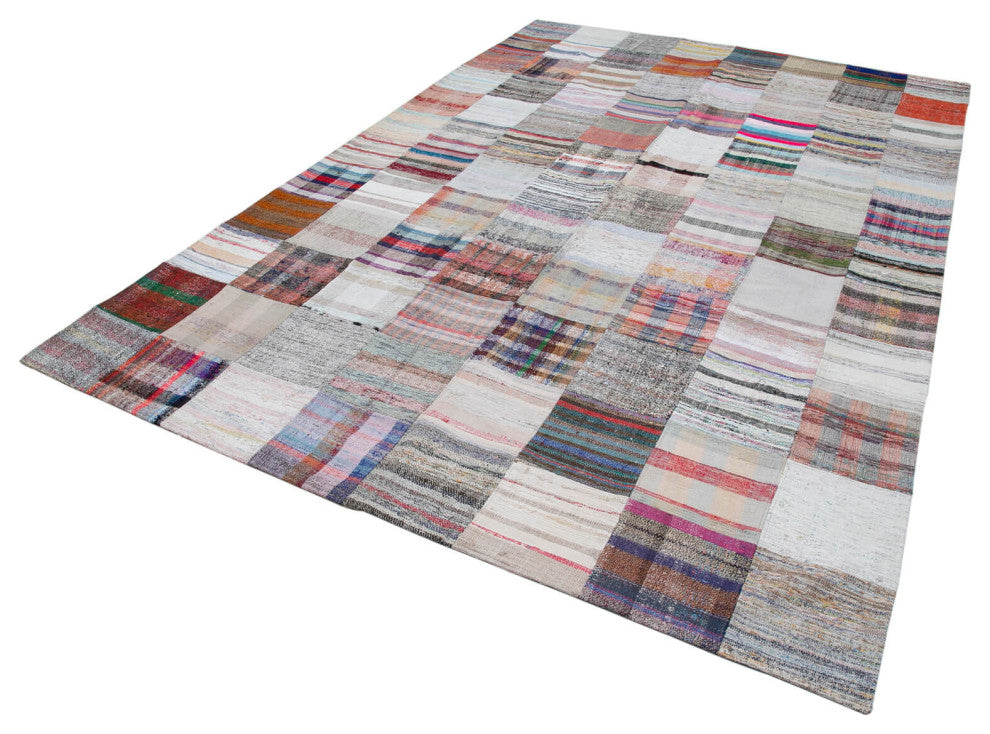 Rug N Carpet - Handmade Oriental 7' 11'' x 11' 9'' Rustic Patchwork Kilim Rug