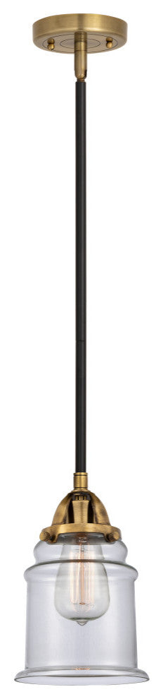Canton Mini Pendant, Black Antique Brass, Clear, Clear