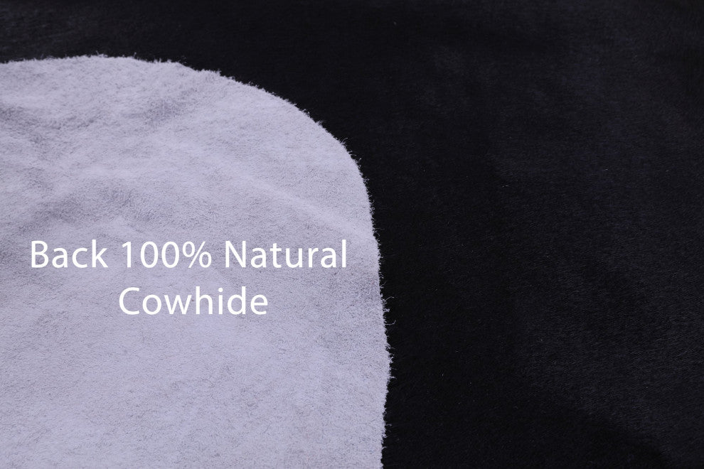 Black Natural Cowhide Rug 6' 6" X 5' 9" C1801
