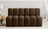 Arc Velvet Upholstered 2-Pc. Modular Sofa, Brown