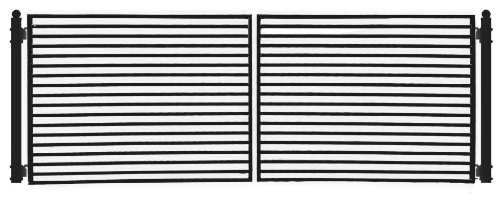 ALEKO DG16MILD Milan Style Dual Swing Steel Driveway Gate 16' Black