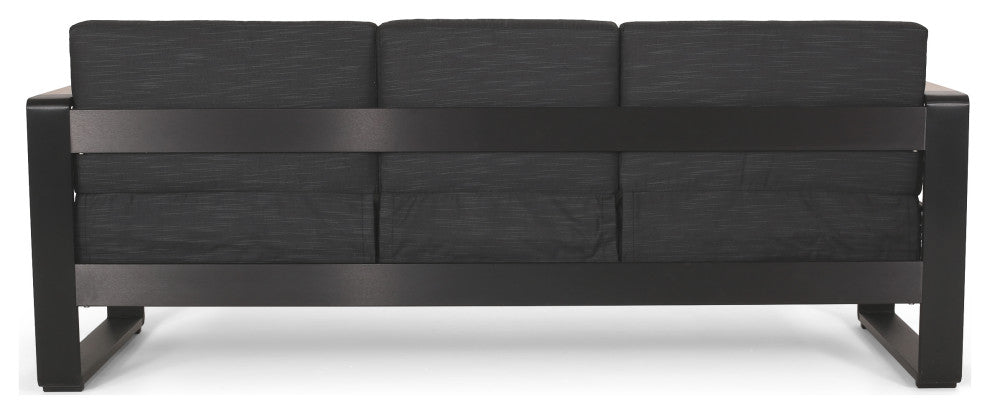 Neffs Outdoor Aluminum 3 Seater Sofa with Water Resistant Cushions