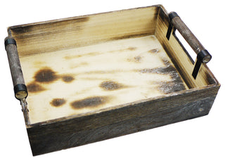 13.75" Wooden Rustic Serving Tray With Handles Abn5E109-Ntrl