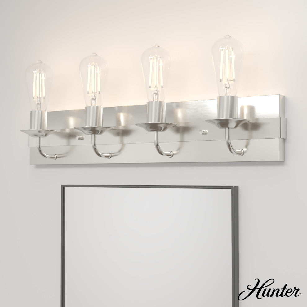 Perch Point Brushed Nickel 4 Light Vanity Wall Light
