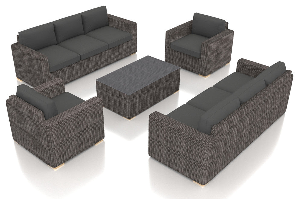 Dune 5 Piece Double Sofa Set, Canvas Charcoal
