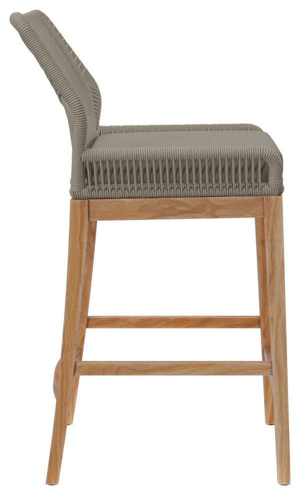 Wellspring Outdoor Patio Teak Wood Bar Stool