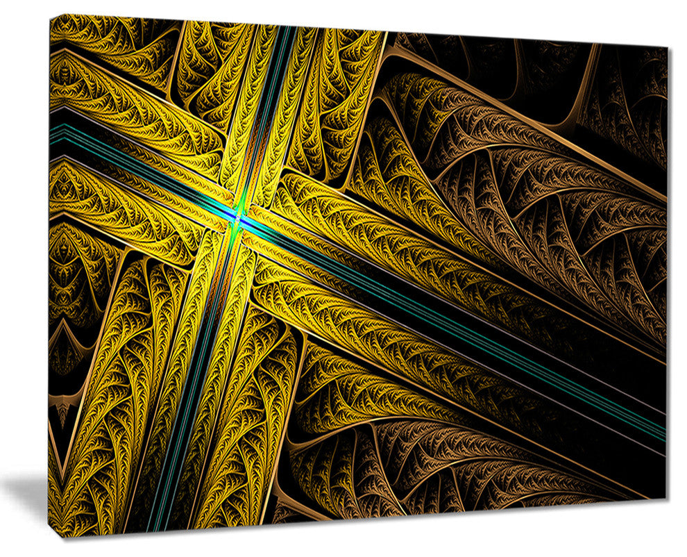 "Intricate Multi-colored Cross" Digital Art Canvas Print
