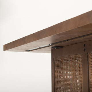 Grier Medium Brown Solid Wood & Cane Coffee Table