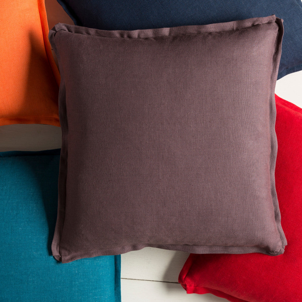 Surya Solid SL-008 18"x18" Pillow Kit, Dark Brown