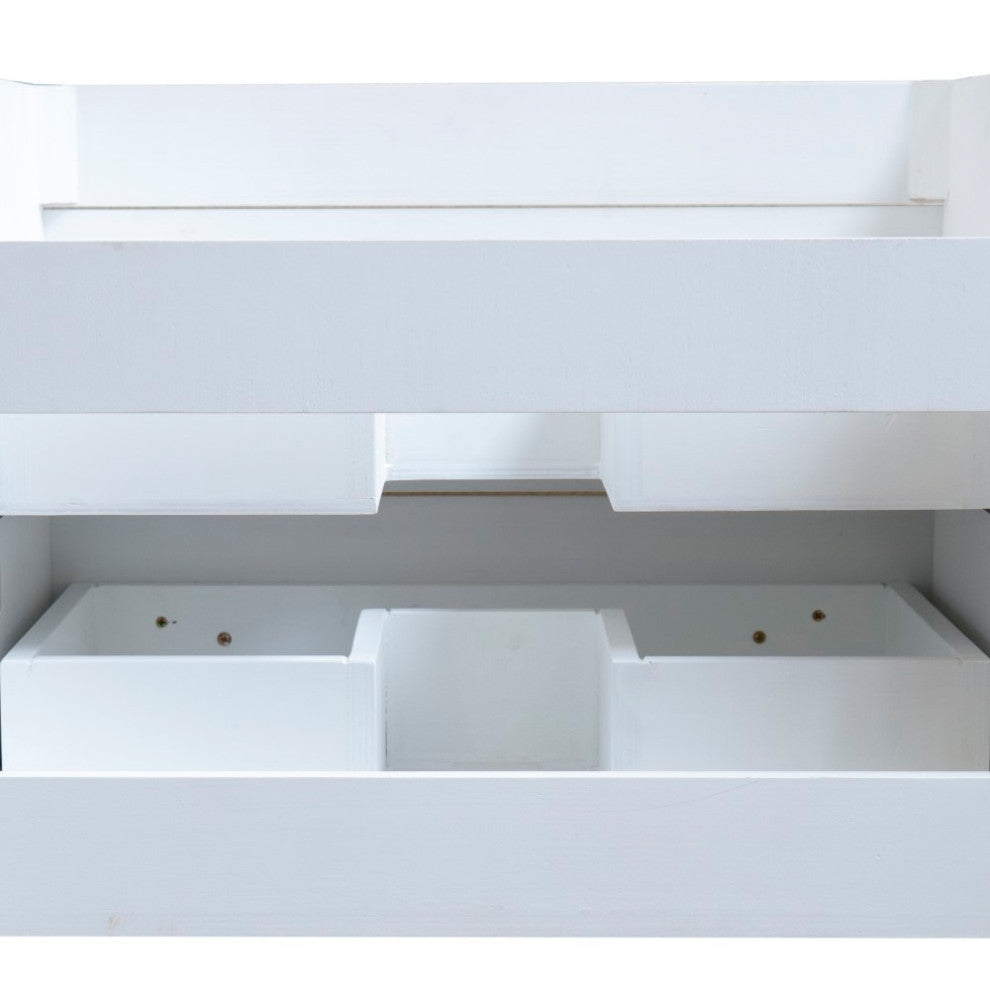 24.25" Single Wall Mount Style Sink Vanity-Wood-White