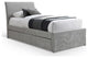 Myles Upholstered Trundle Bed, Gray, Twin, Chenille Fabric