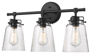 3 Light 22.9" Matte Black Vanity Light