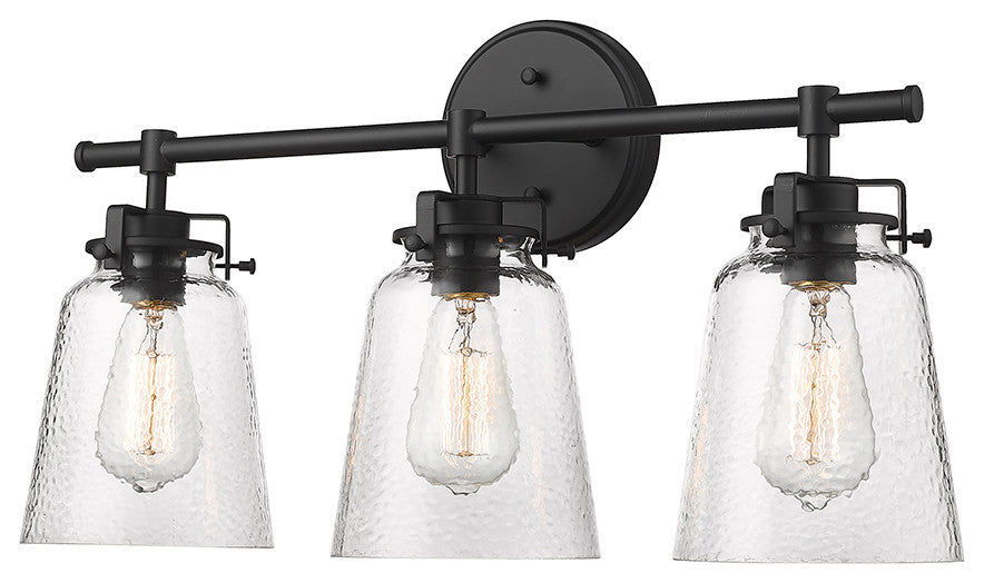 3 Light 22.9" Matte Black Vanity Light