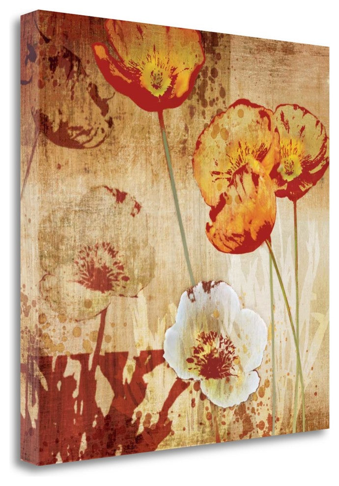 "Poppy Heat I" By Tandi Venter,Ready to Hang Giclee Print on Gallery Wrap Canvas