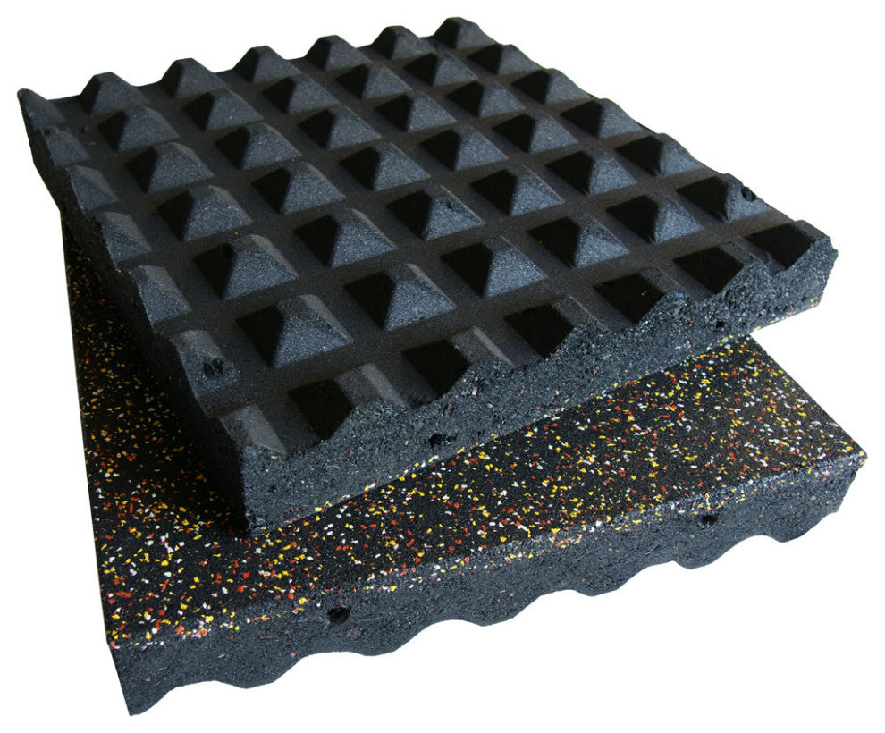 Eco-Safety Interlocking Tiles 3", Yellow/Red/White Speckled, 2-Pk