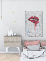 "Tainted Lips" Painting Print on Wrapped Canvas, 24"x36"