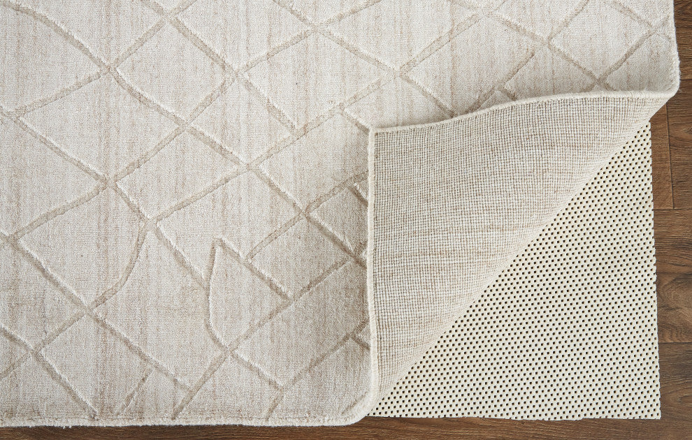 Weave & Wander Tatem Minimal Viscose Rug, Beige, 9' x 12' Rug