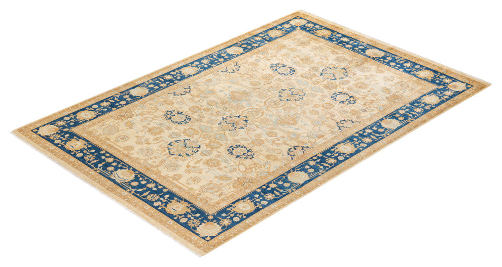 Mogul, One-of-a-Kind Hand-Knotted Area Rug Ivory, 6' 1" x 8' 10"