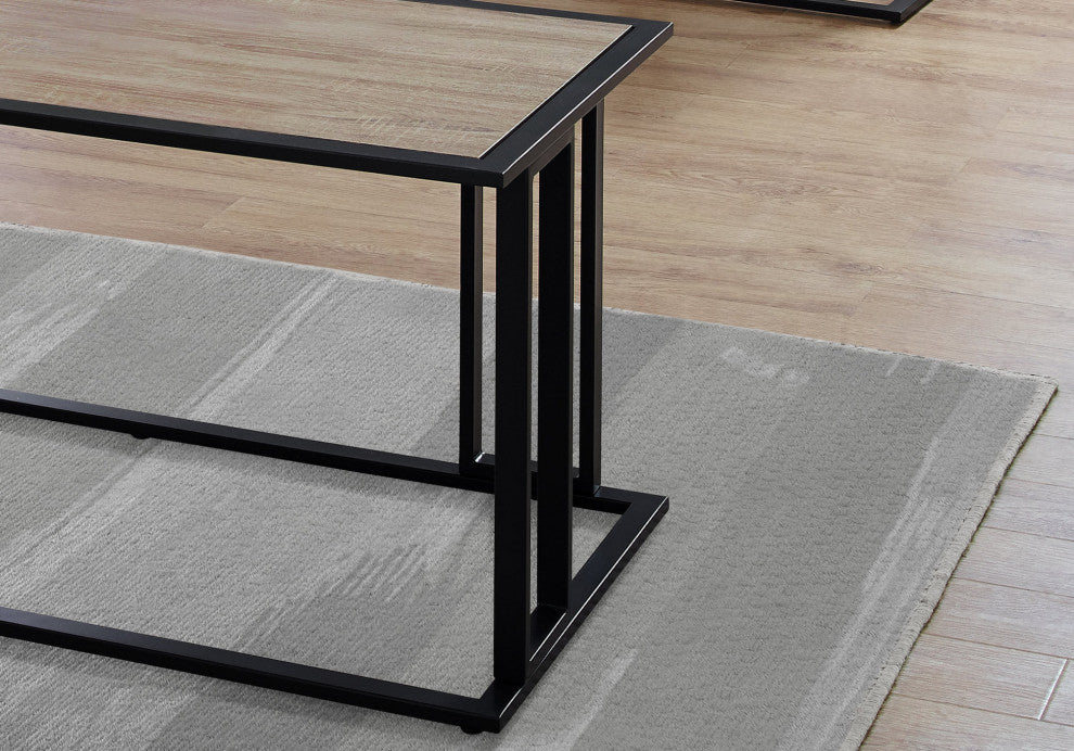 Dark Taupe Black Metal Table Set 3Pcs Set