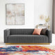Charisma Channel Tufted Performance Velvet Living Room Sofa - Charcoal