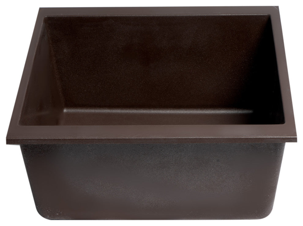 Chocolate 17" Undermount Rectangular Granite Composite Kitchen Prep Sink