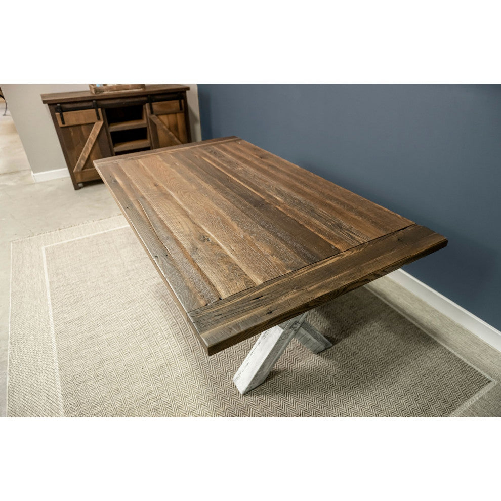 Parker Extendable Farmhouse Table, Natural, 42x90 With 2 Bb Ext