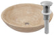 Novatto Beige Travertine Vessel Sink and Drain, Brushed Nickel