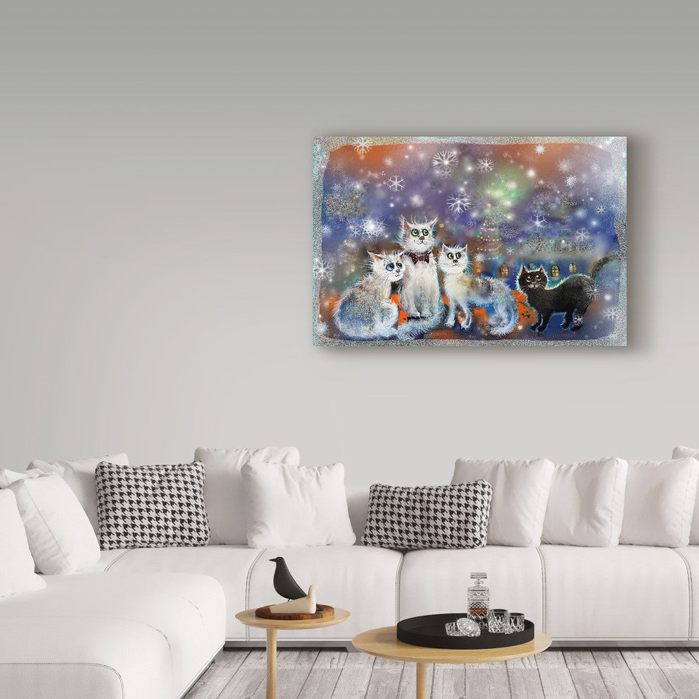 "Christmas Cats" by RUNA, Canvas Art, 30"x47"