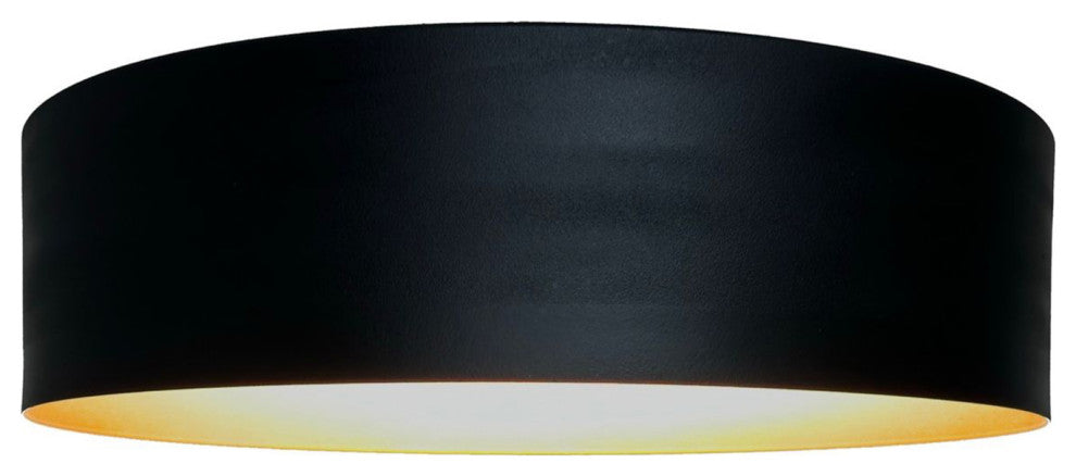 Orsa - 1-Light Flush Mount - Black/Brushed Brass