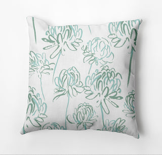 Blossom Bouquet Pillow, Green, 18"x18"