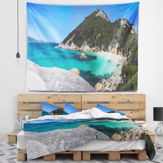 Small Hidden Bay Panorama Landscape Wall Tapestry, 39"x32"