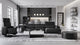 Rousso Black Leather Sectional With Ratcheting Headrests, Right Chaise