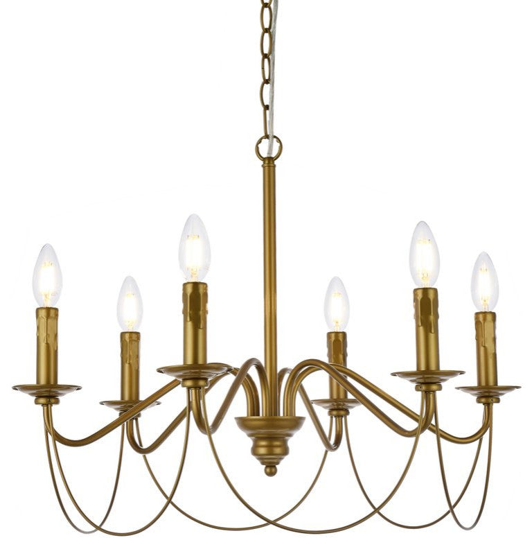 Winston 6-Light Pendant, Brass