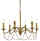 Winston 6-Light Pendant, Brass