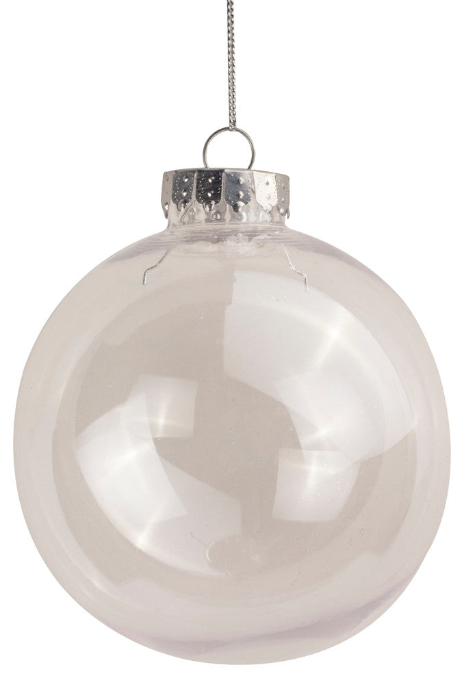 6-Pack 100Mm Clear Ornaments 3 Disk And 3 Ball