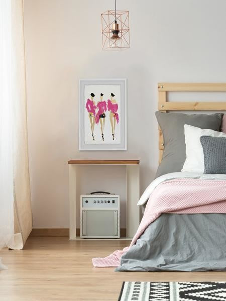 "Flaming Pink" Framed Painting Print, 12"x18"
