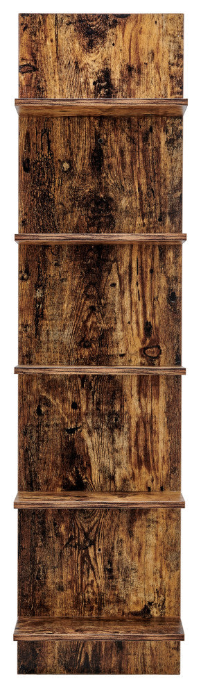 Danya B. Tiered Wide Column Wall Shelf, Pine Grain