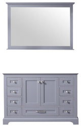 Dukes 48" Dark Gray Single Vanity, No Top and 46" Mirror
