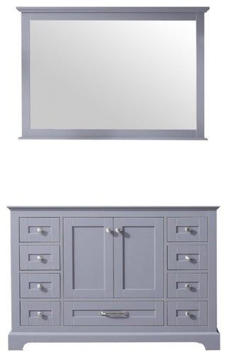 Dukes 48" Dark Gray Single Vanity, No Top and 46" Mirror