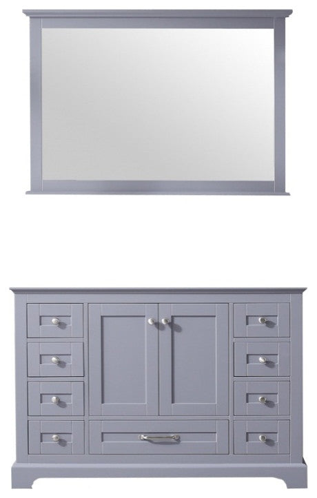 Dukes 48" Dark Gray Single Vanity, No Top and 46" Mirror